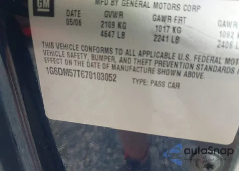 2007 Cadillac Cts Standard z USA, uszkodzony, nr VIN 1G6DM57T670103052